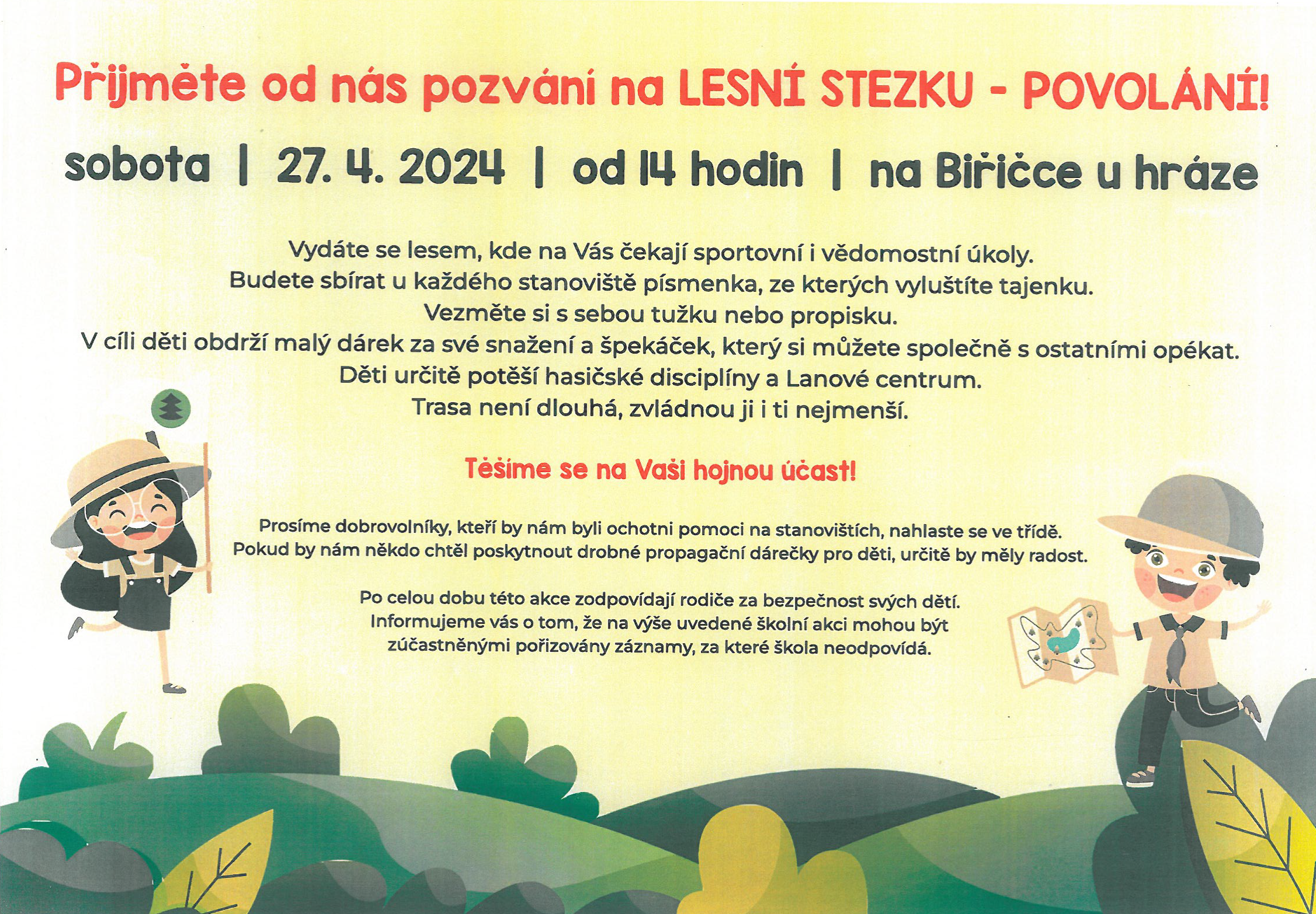 obrázek zpráva Zveme Vás na lesní stezku!